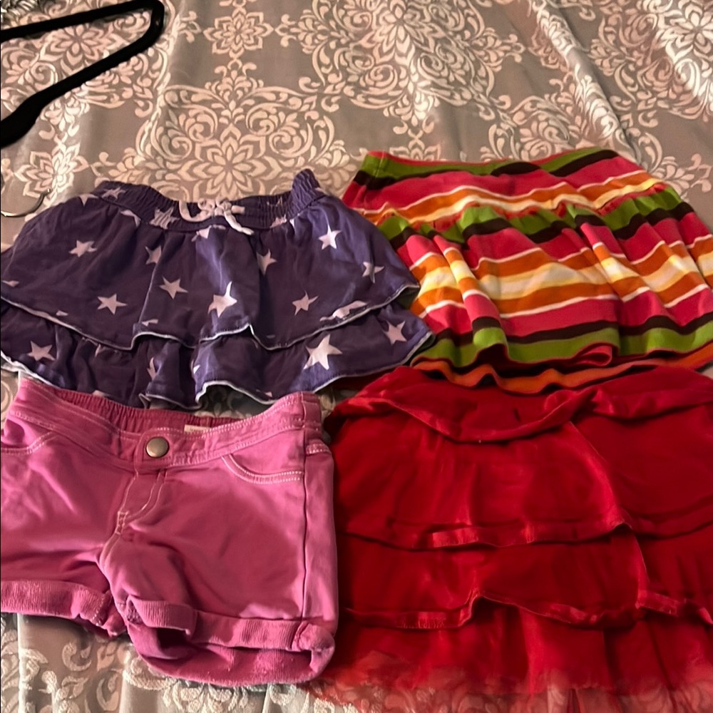 Colorful Girls' Skirt and Shorts Set